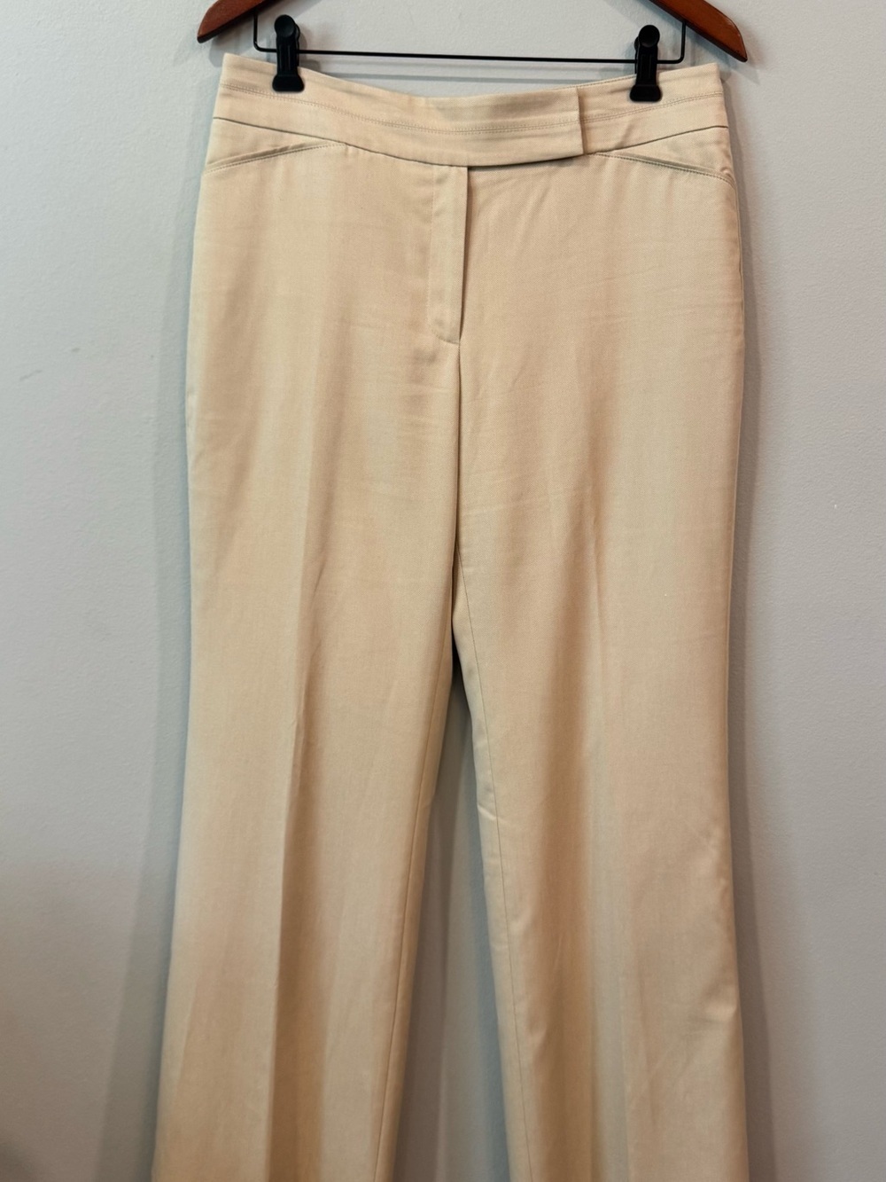 White House Black Market Cream Dress Trousers Sz 8